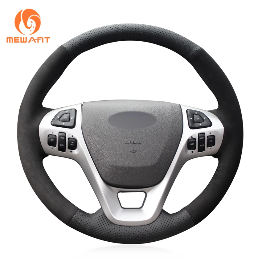 MEWANT черный чехол рулевого колеса автомобиля из натуральной кожи для Ford Edge 2011-2014