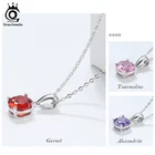 ORSA JEWELS 925 стерлингового серебра кулон ожерелье для женщин 12 Цвет месяц Lucky камень AAA циркон ожерелье ювелирные изделия OSN118