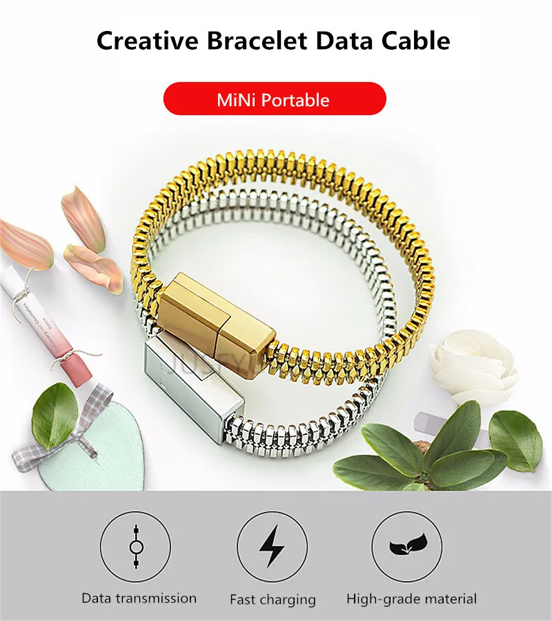 Открытый Быстрая зарядка USB кабель для iPhone 7 Plus X браслет зарядное устройство Micro USB для samsung Xiaomi Android Мобильный телефон шнур данных