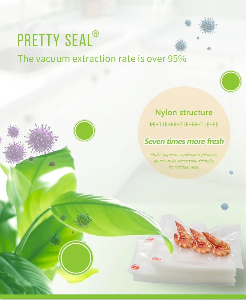 PRETTYSEAL стретч-пленка для упаковки овощей, вакуумный упаковщик, 2 рулона, 20*500 см, вакуумный упаковщик, общий вакуумный упаковщик, сохраняет свежесть