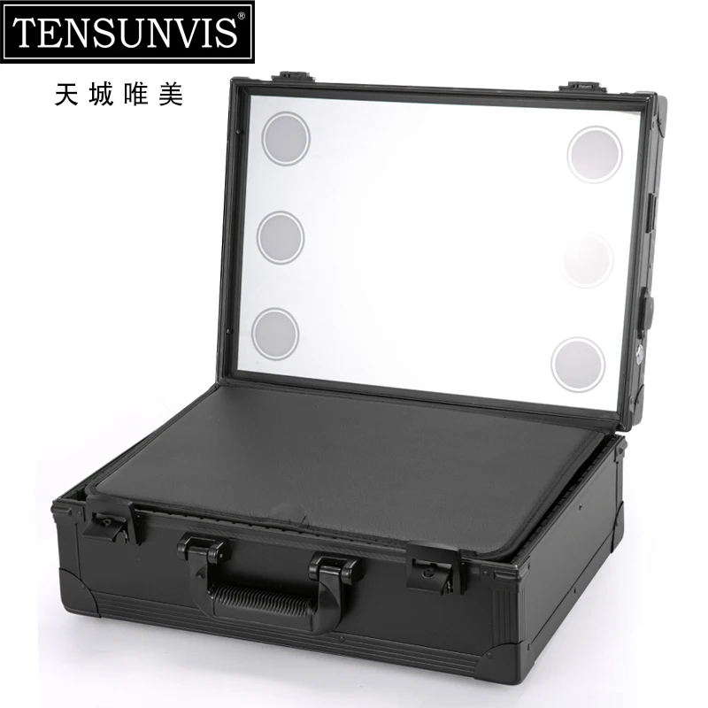 

Makeup Train Case - Cosmetic Organizer Box Makeup Case with Lights and Mirror Makeup Case with Customized Dividers Large Mak