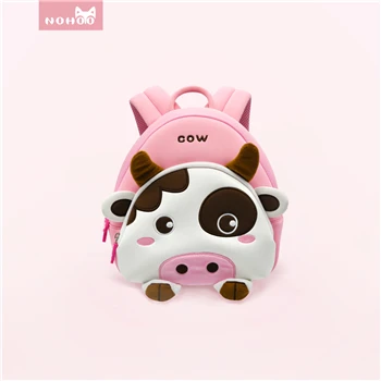 Cow NOHOO 3D милые школьные сумки с коровой, Детская сумка, рюкзак, детская сумка, школьная сумка, mochila infantil, детские сумки, школьные сумки для дошкольников - Цвет: Cow