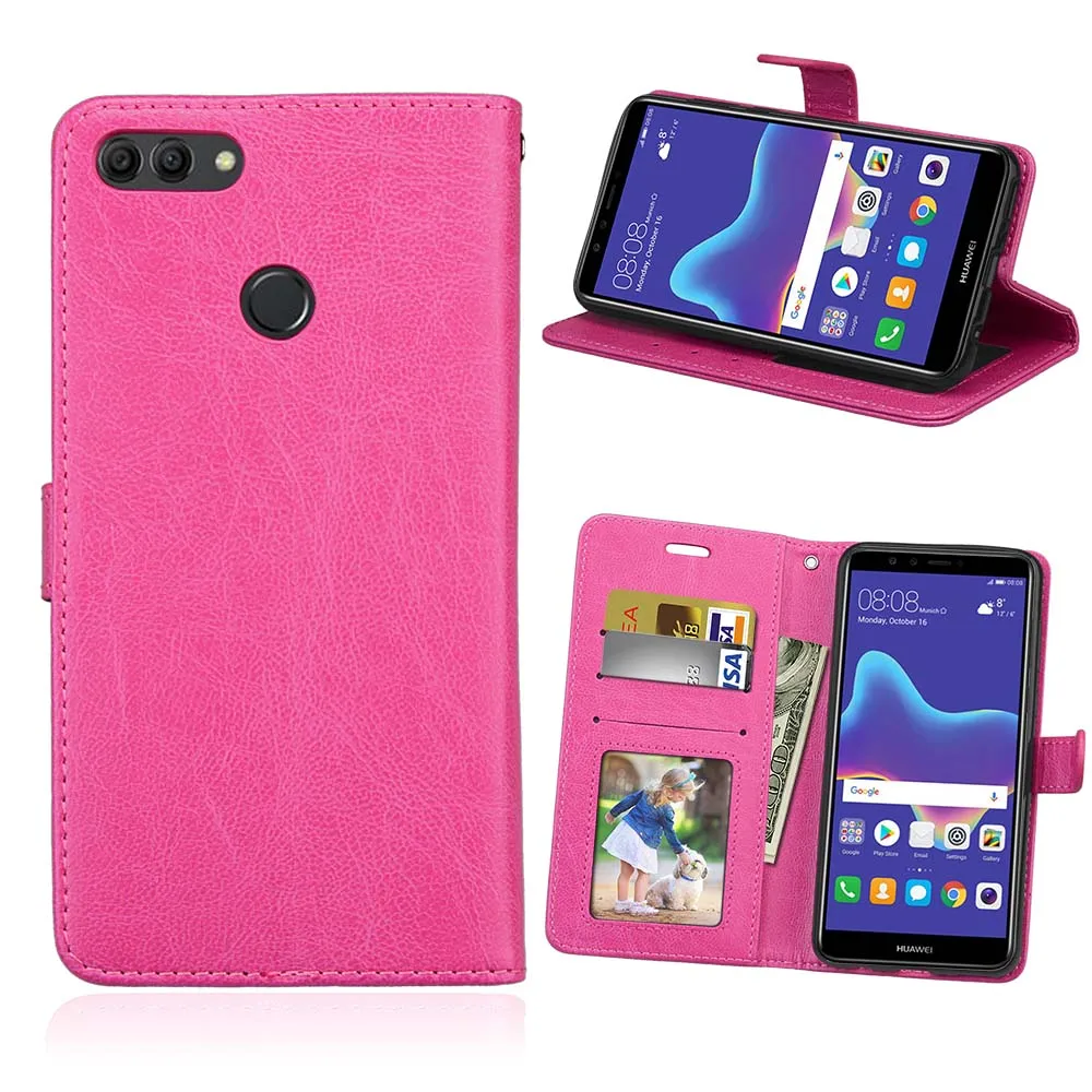 Чехол-Кошелек для huawei Y9 2018 Enjoy 8 Plus чехол из искусственной кожи Honor 10 Lite P Smart 2019