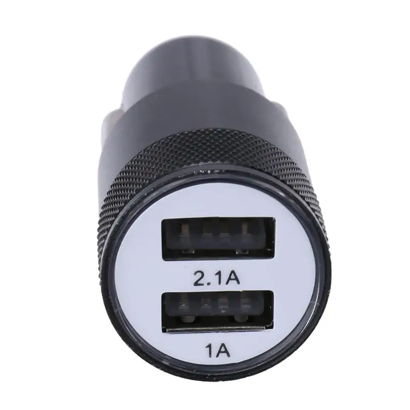 Светодиодный 5 в металлический двойной USB Автомобильное зарядное устройство алюминиевый сплав 2.1A алюминиевый сплав адаптер для автомобильного прикуривателя автомобильные аксессуары