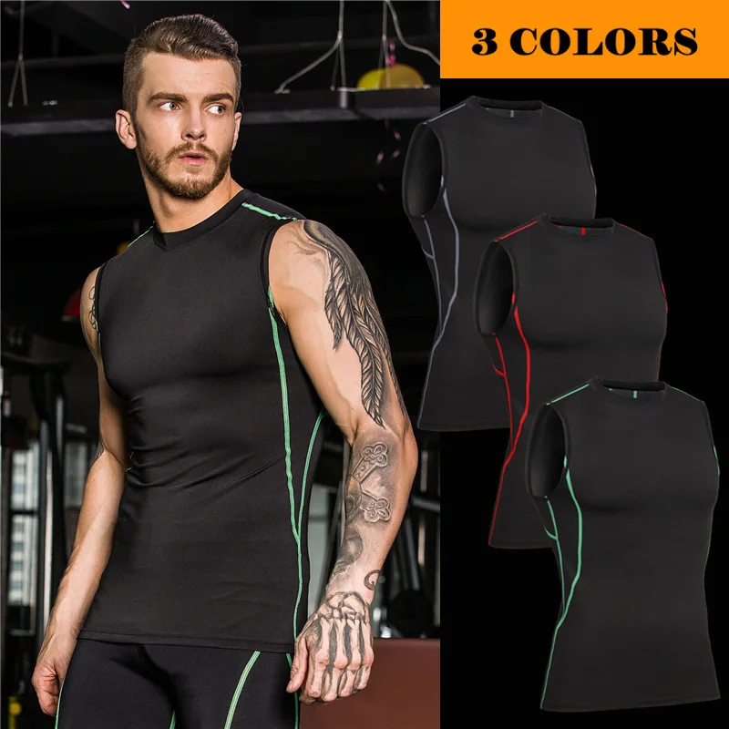 

New 2021 Outdoor Pro sport Fitness tank top tights Summer Sportswear training GYM Jogging sleeveless sweat vest men