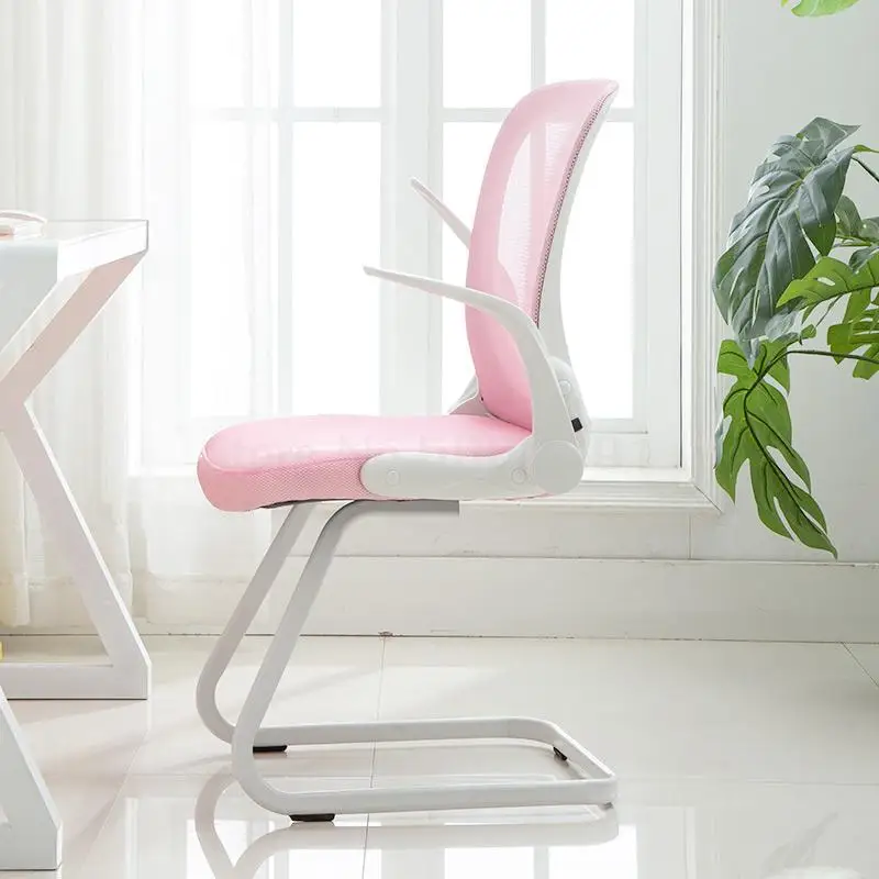 Компьютерное кресло для девушек удобное складное офисное с сердечками сидения