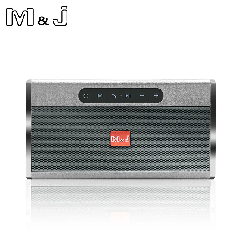 Silver M& J Bluetooth портативный динамик большой мощности 10 Вт система беспроводной Саундбар аудио приемник мини динамик s USB AUX для музыки MP3 плеер - Цвет: Silver