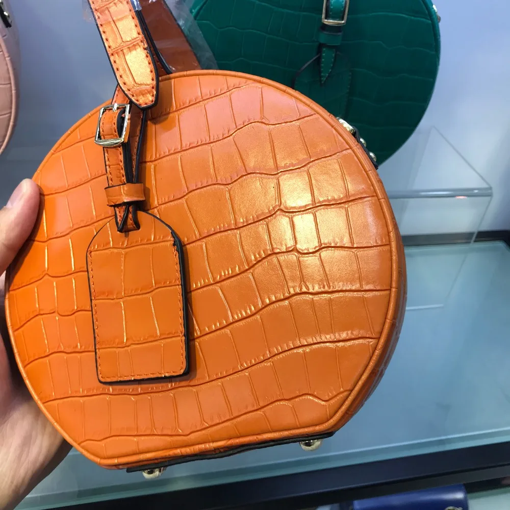 Винтажная роскошная круглая сумка из натуральной кожи, Женская рабочая сумка в круговой коробке, Женская Повседневная сумка-мессенджер, женская сумка-тоут
