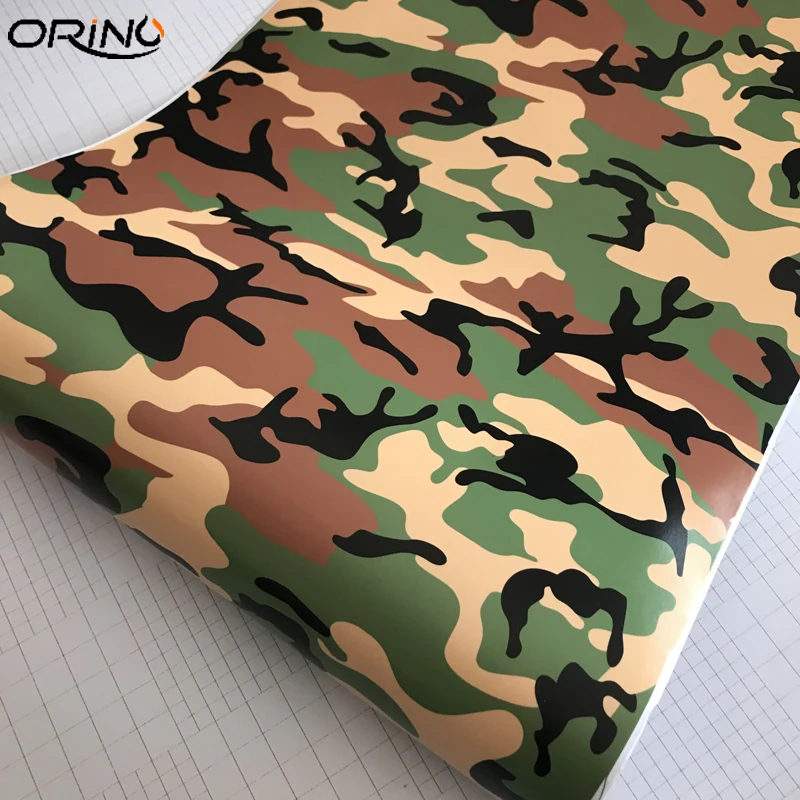 Высококачественная зеленая камуфляжная виниловая пленка с изображением леса