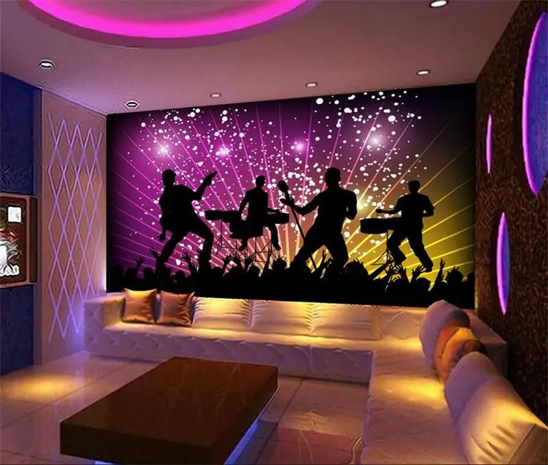 3d фото обои на заказ номер нетканого росписи яркий группа музыка HD KTV бар Офис