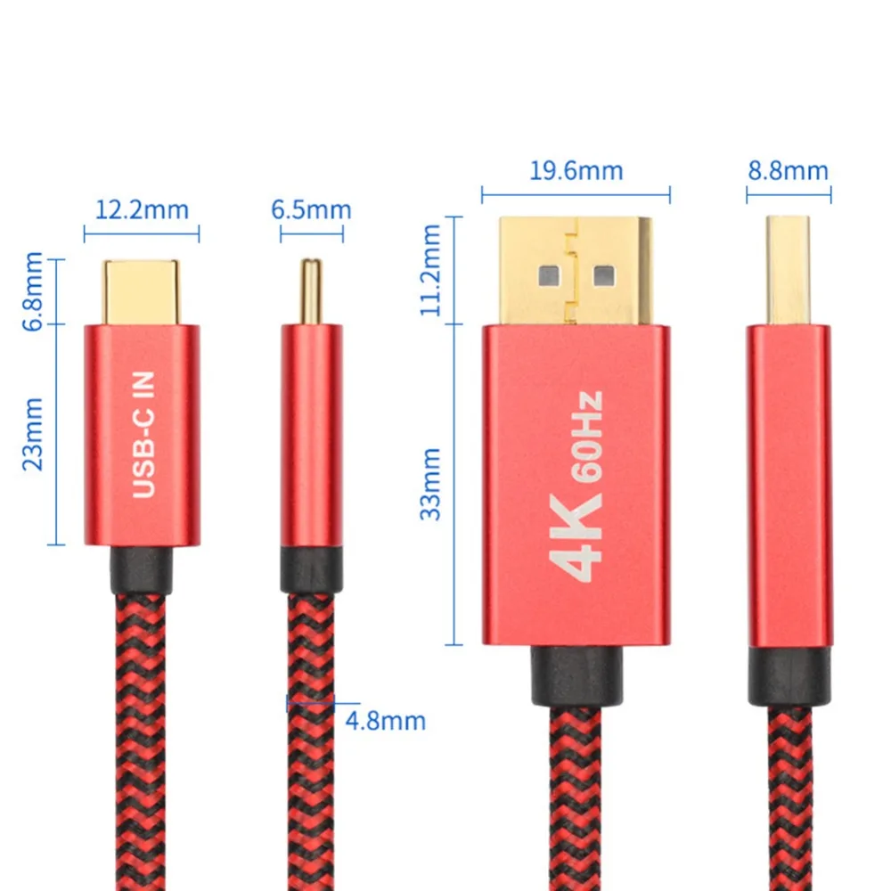 USB C к DisplayPort кабель 4K @ 60 Гц 3 1 Type DP (Совместимость с Thunderbolt 3) для MacBook Pro 2018/2017 iPad Pro| |