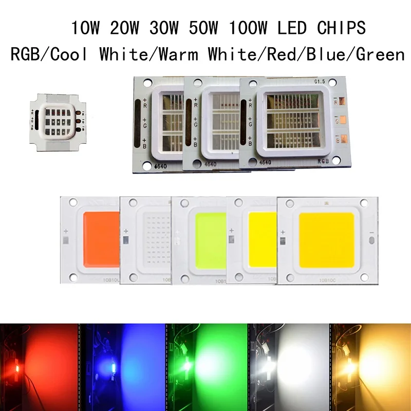 10 Вт 20 30 50 100 COB светильник RGB шарик SMD светодиодный DIY лампа высокой