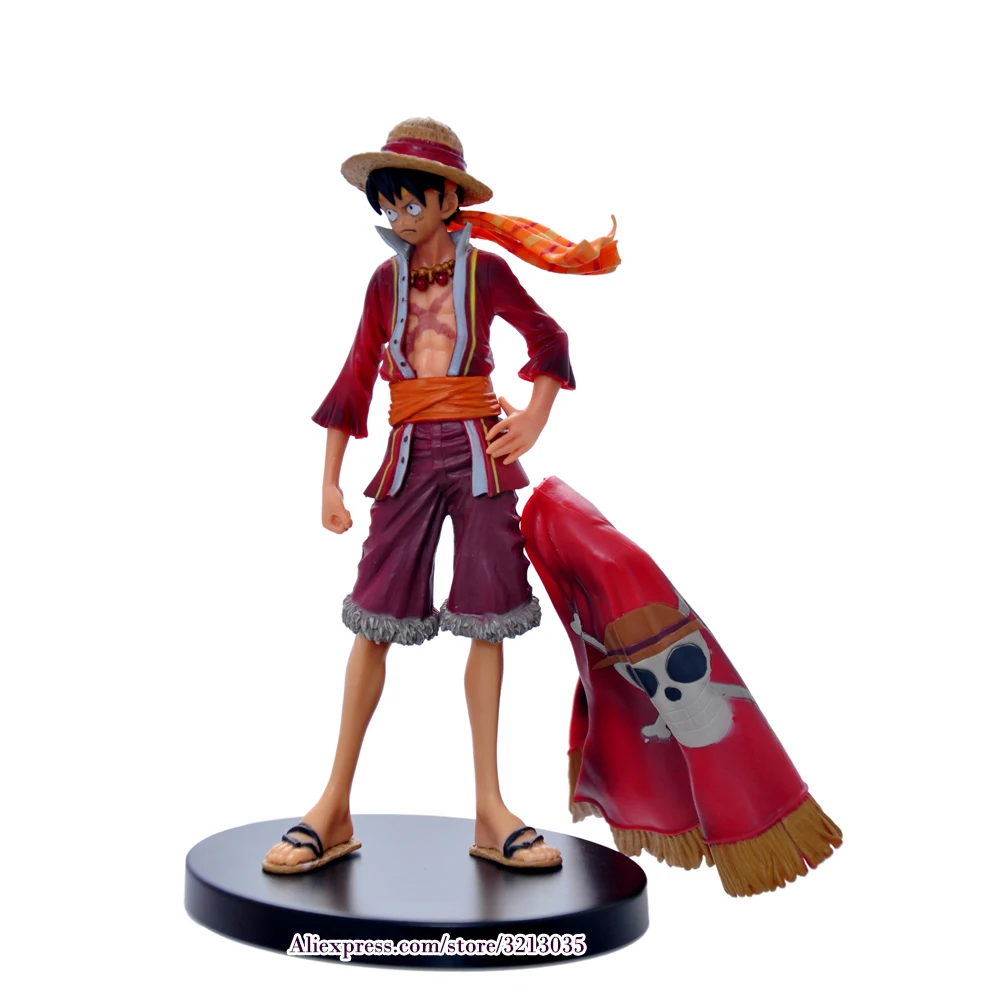 Аниме One Piece Monkey D Luffy The Ultimate King Ver. ПВХ Фигурки с красной накидкой Juguetes OP