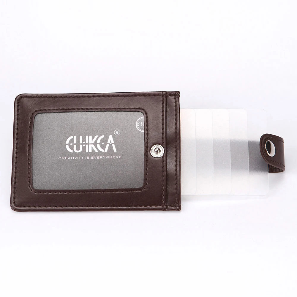 CUIKCA, новинка, рчид кошельки, женский, мужской кошелек, Pull type ID, держатели для кредитных карт, на застежке, тонкий кожаный кошелек, кошелек, Carteira, чехлы для карт