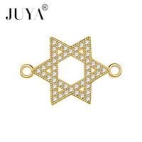 zircon rhinestone pentagram shape charm connectors for jewelry making diy handmade jewelry accessories findings