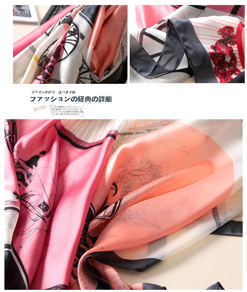Luxury brand designer silk scarf women fashion printed pashmina ladies shawls and wraps soft long pashmina femme hijab foulard