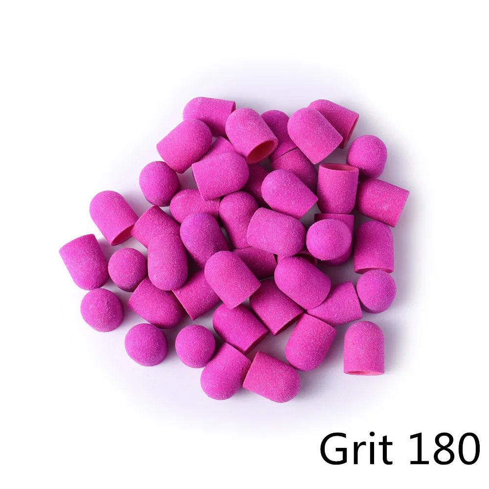 Purple Grit 180 BNG 20 шт фиолетовый зеленый шлифовальный ремешок Профессиональный педикюрный шлифовальный блок колпачки для ухода за ногами инструмент Электрический дизайн ногтей 80/120/180 13*19 мм - Цвет: Purple Grit 180