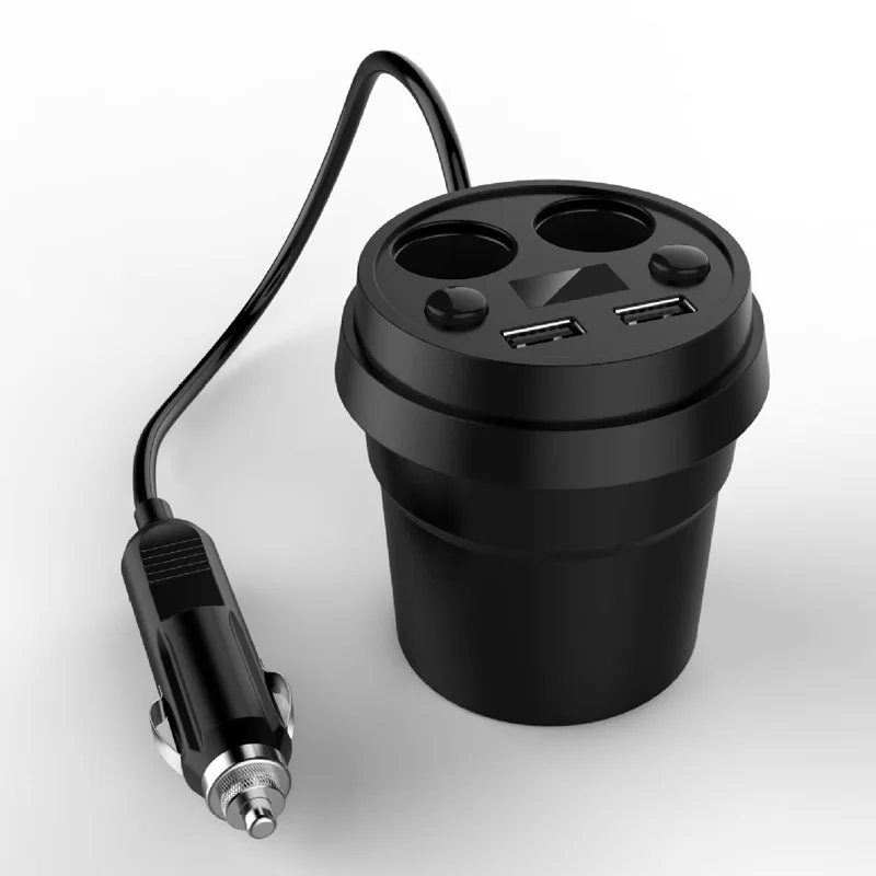 5V 3.1A Car Dual USB Charger multi-func Cup Rack Cigar Lighter Voltage Current Display For Sansumg Huawei Apple Iphone 8 XS XR | Автомобили
