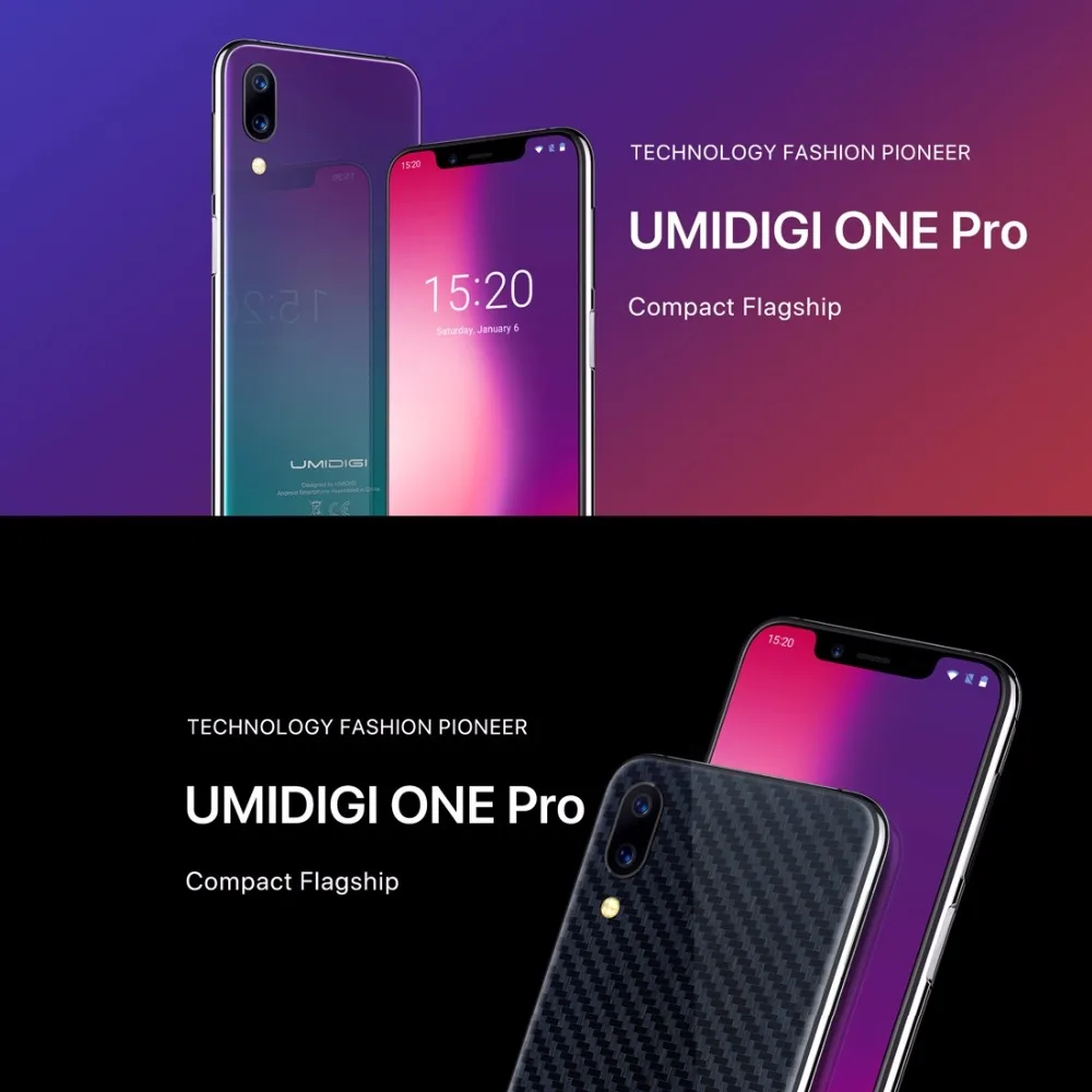 UMIDIGI One Pro Global Band 5.9&quot Android 8.1 mobile phone wireless charge 4GB 64GB P23 Octa Core smartphone 12MP+5MP Dual 4G NFC |