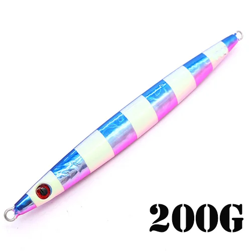 CASTFUN вертикальный крючковый лов Ланс медленного падения 100 150 200 250 300 400g Скорость джиг-приманки большой приманки Металическая дергающаяся приманка для рыбалки - Цвет: 200g Blue