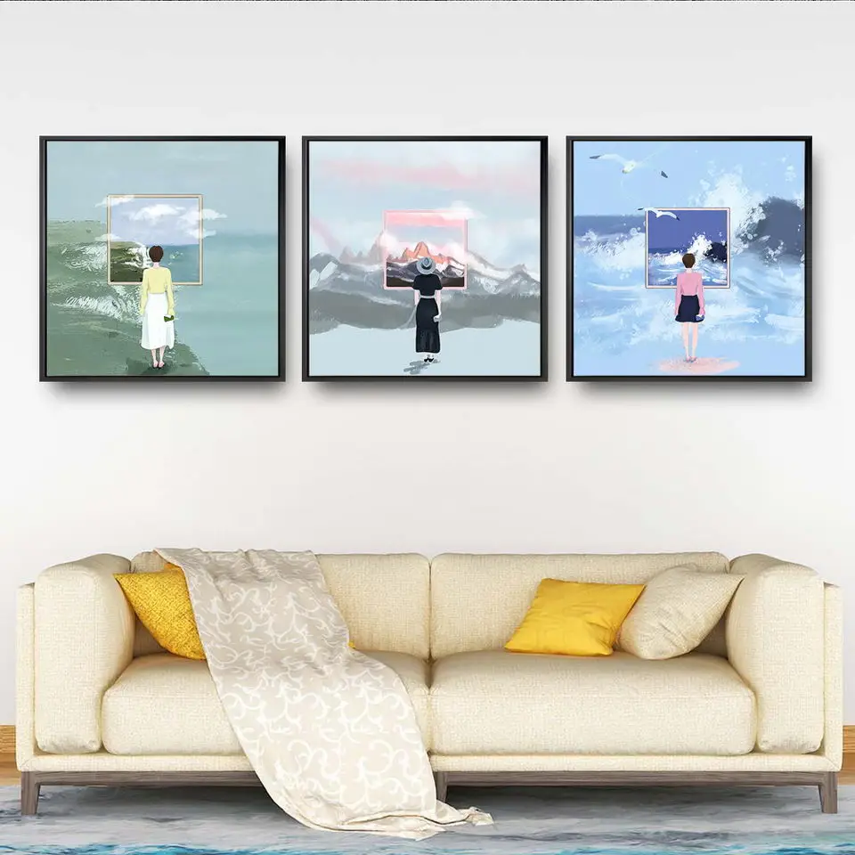 Home Decoration Painting Print Canvas Wall Art Picture Square Poster Oil Unframed Drawings Cartoon Potted plant | Дом и сад