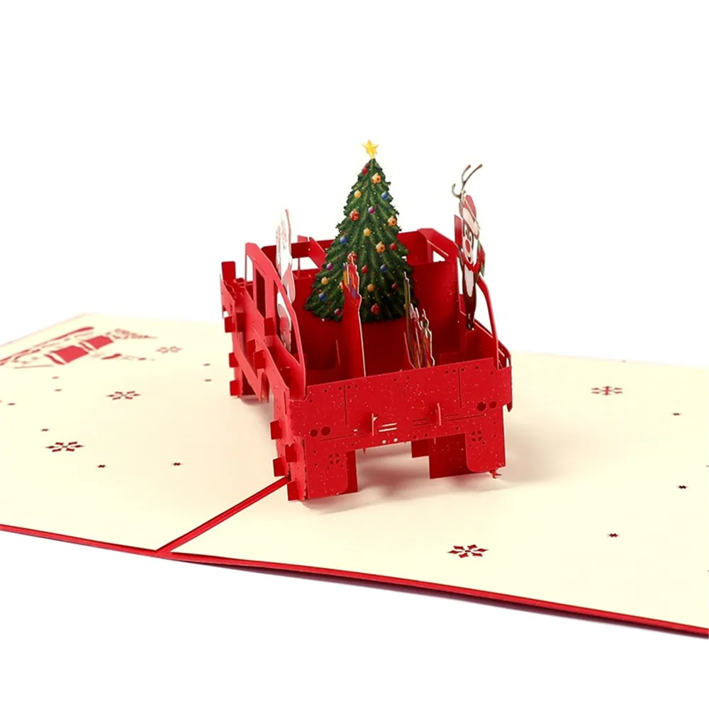 Праздничные вечерние 3D открытки, рождественские поздравительные открытки, подарок для ребенка, праздник, Прямая поставка, PJ1004