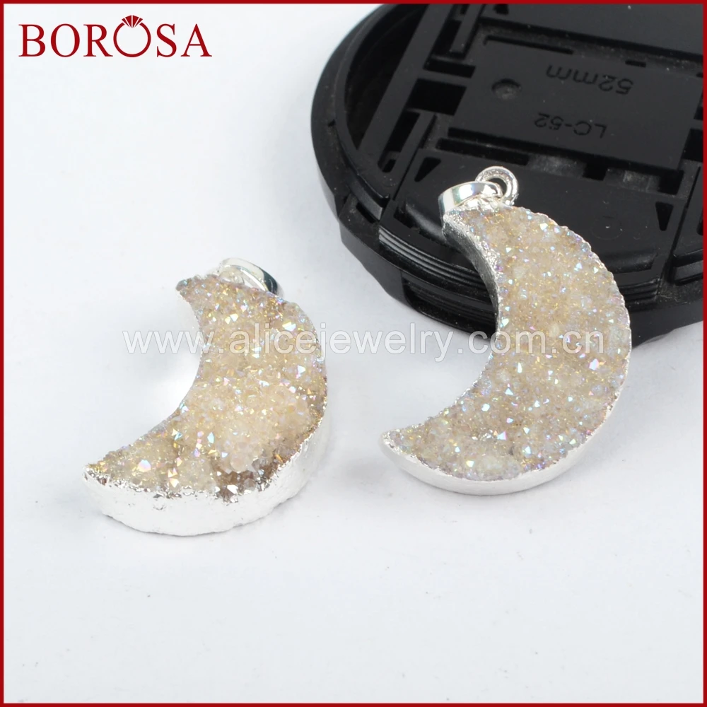 Новое поступление кристалл BOROSA титан AB жеодовый кулон бисер серебряный цвет