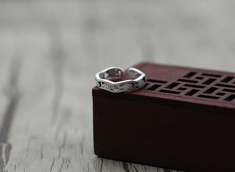 Серебряное украшение S990 в стиле ретро винтажное женское кольцо с ажурными