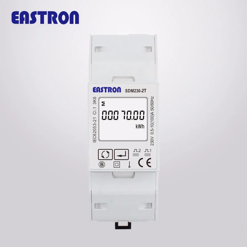 SDM230-2T MID одиночный фазовый измеритель энергии, 220/230 V, Pulse/выходом Modbus, RS485, дистанционного общения с AMR/scada-системы, средней длины