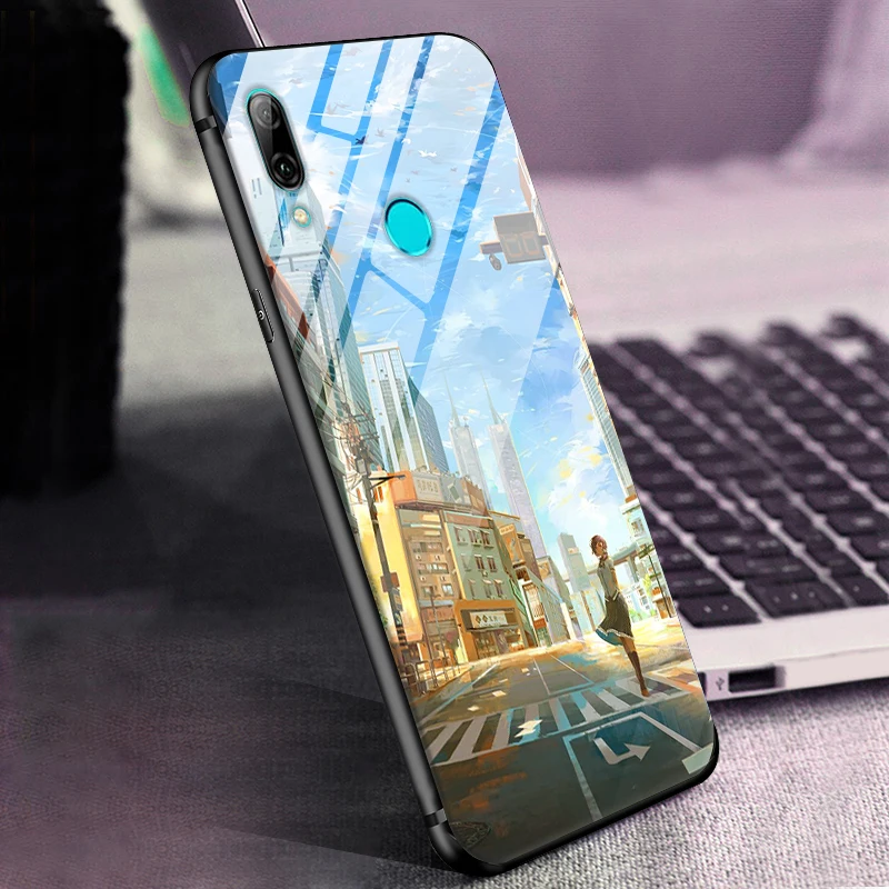 Для huawei P Smart чехол, закаленное стекло, задняя крышка, Жесткий Чехол для huawei P Smart, POT-LX1, чехол для POT-LX3, PSmart, чехол