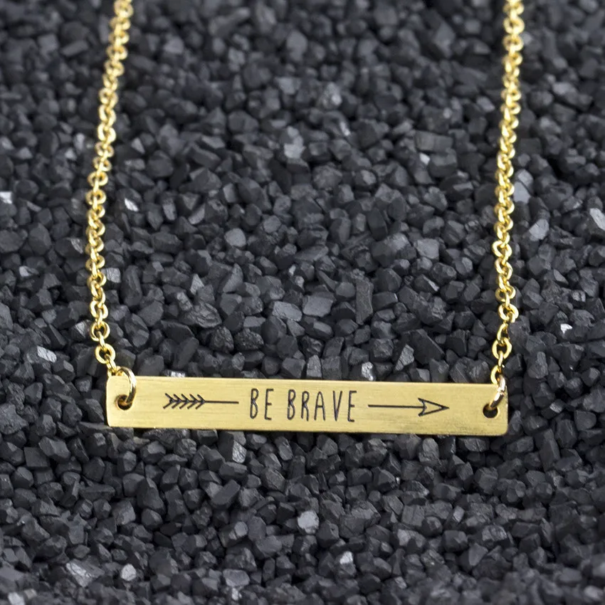 

Stainless steel geometric strip bracelet bracelet Be Brave lettering inspirational bracelet gold bridesmaid gift ladies jewelry