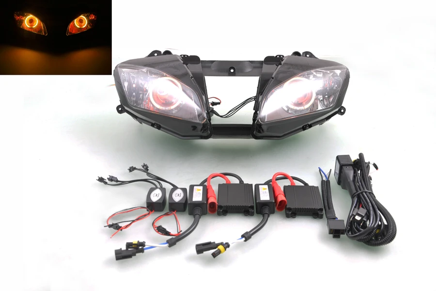 Фара для мотоцикла Wotefusi Yamaha YZF R6 2006 2007 желтый ангел Красный Дьявол глаза кольца [DD09