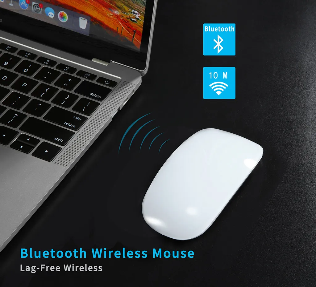 Ультратонкая беспроводная мышь Bluetooth для путешествий портативная мини 1200DPI Windows