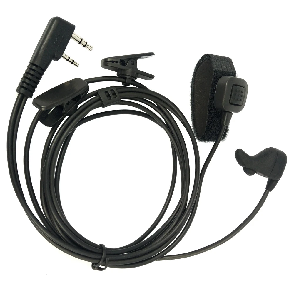 Вибрирующий наушник, динамик, микрофон, 2 в 1, Finger PTT, гарнитура для Wouxun Puxing Kenwood TK3107, Baofeng, UV-5R, TYT, рация