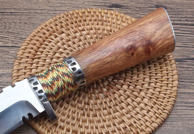 Инструменты утилита EDC OutdoorHunting Ножи деревянной ручкой фиксированным лезвием