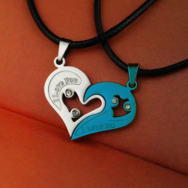 Heart 4 Модный комплект одежды из 2 шт./компл. подвеска на цепочке для влюбленных ювелирные изделия с изображением символа «Инь Ян Тай Чи, кулон в виде пары ожерелья и кулоны из нержавеющей стали унисекс подарок для лучших друзей - Окраска металла: Heart 4