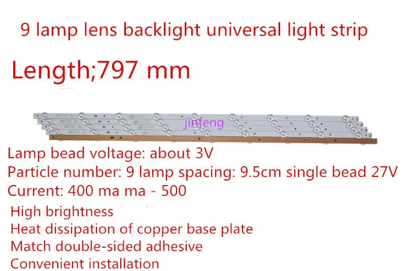 Новинка, 5 наборов = 20 шт., 9 светодиодный s, светодиодный мм, светодиодная лента для подсветки Sony TV KDL-40R380D 40PFL3240