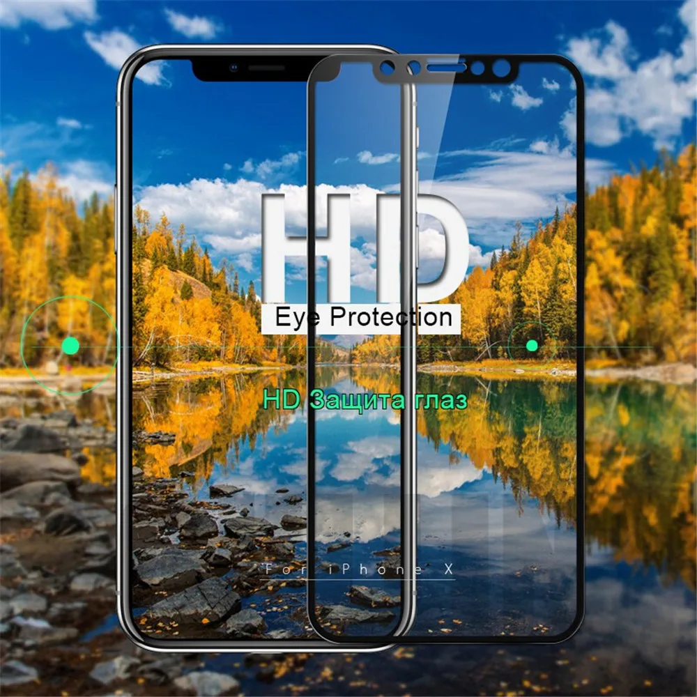 3D полное покрытие Настоящее Закаленное стекло для iPhone 8 7 6s Plus Защита экрана X 6 s