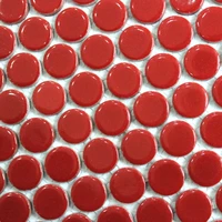 solie red color coin round ceramic mosaic tiles kitchen backsplash wall bathroom wall and floor tiles borders