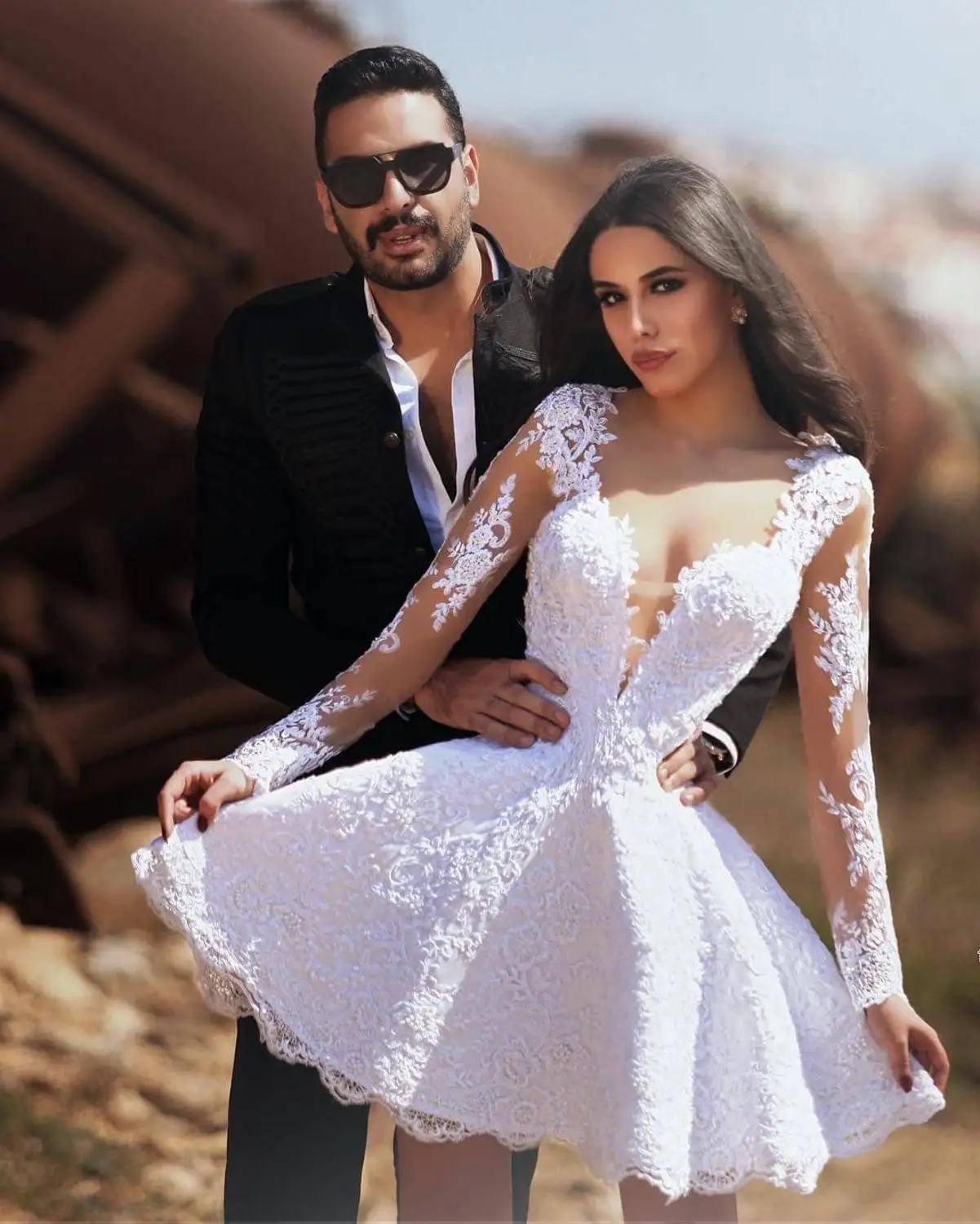 Boho пляжные богемные Короткие свадебные платья 2020 женские больших