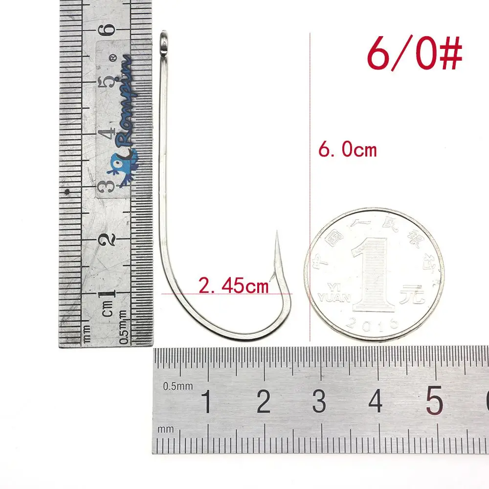 size 6I0 Rompin 50 шт./лот О 'Шонесси 9255 рыболовные крючки из нержавеющей стали с длинным хвостовиком для соленой воды с колючими морскими рыбками джиг Крючки Размер 6#-7/0 - Цвет: size 6I0
