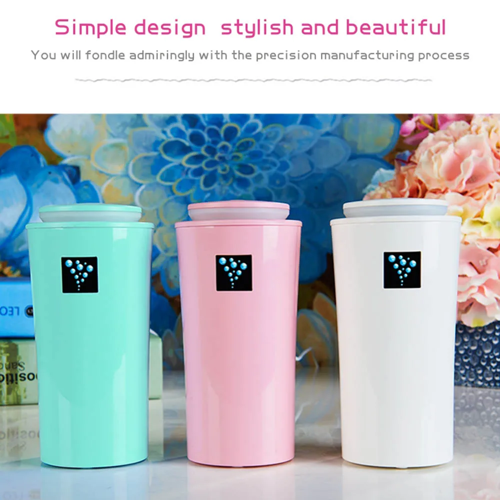 

260ML Mini USB Diffuser Car Ultrasonic Humidifier with LED Night Light Mist for Home Office 7.5*16cm