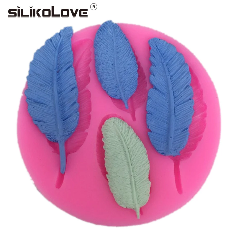 Силиконовая форма SILIKOLOVE в виде птиц перьев шоколада сделай сам с кружевной