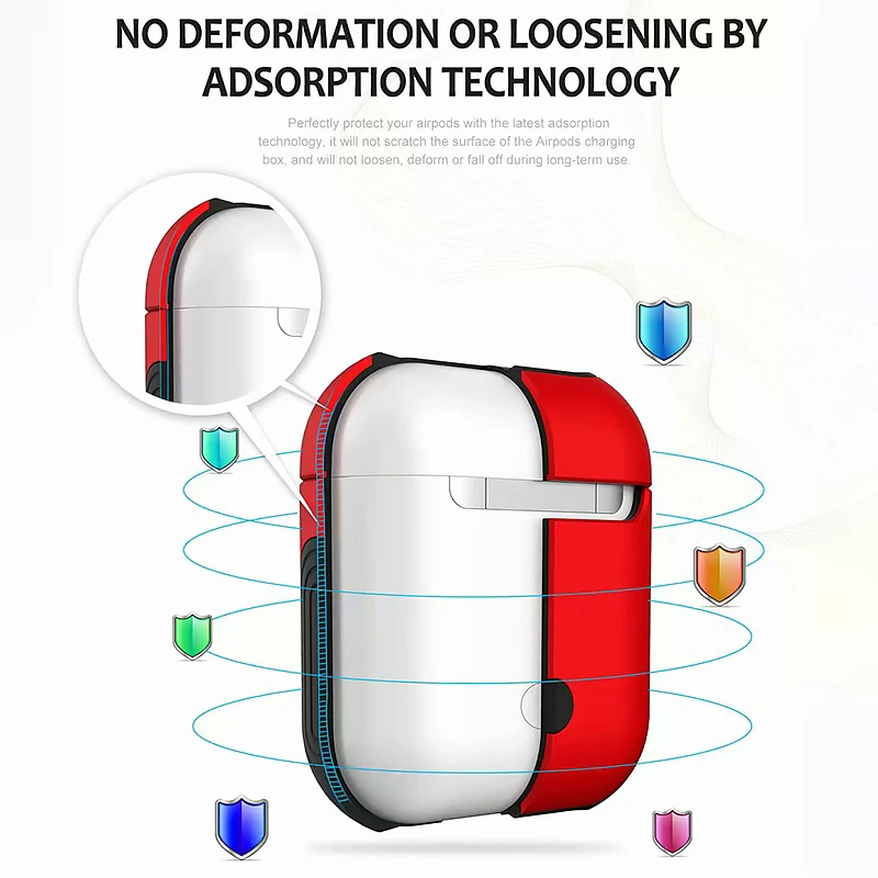 Мягкий ТПУ + ПК армированный силиконовый чехол для Apple Airpods противоударный