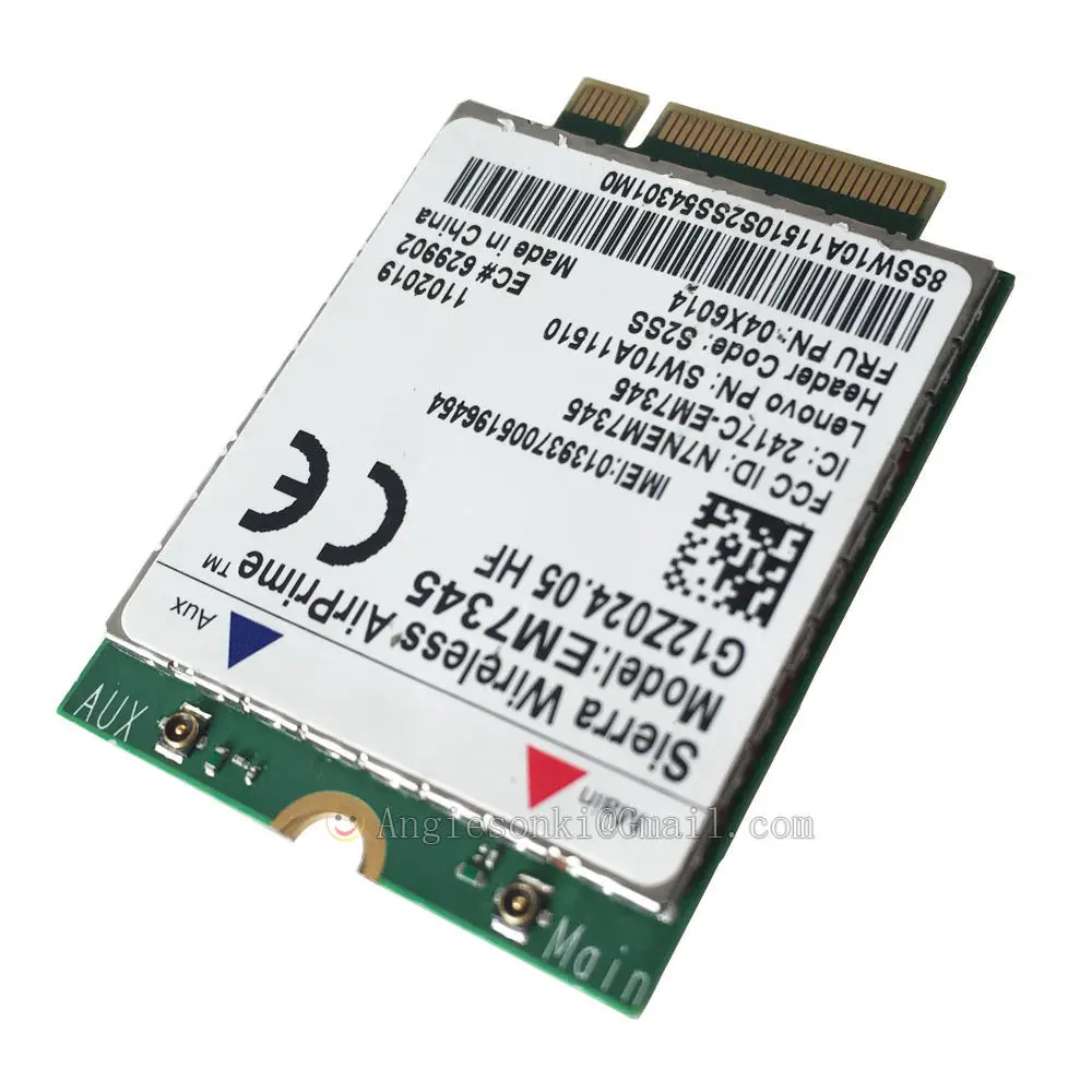 

EM7345 GOBI5000 FRU: 04X6014 4G LTE/HSPA+ 42M NGFF Wireless WWAN WIFI Card For Thinkpad X250 X1C W550 T450 X240 T440 L440 T440p