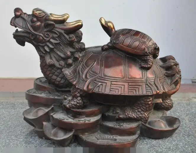 Песня voge gem S6459 Китайский Фэншуй Бронзовый Богатство YuanBao Деньги Дракон черепаха