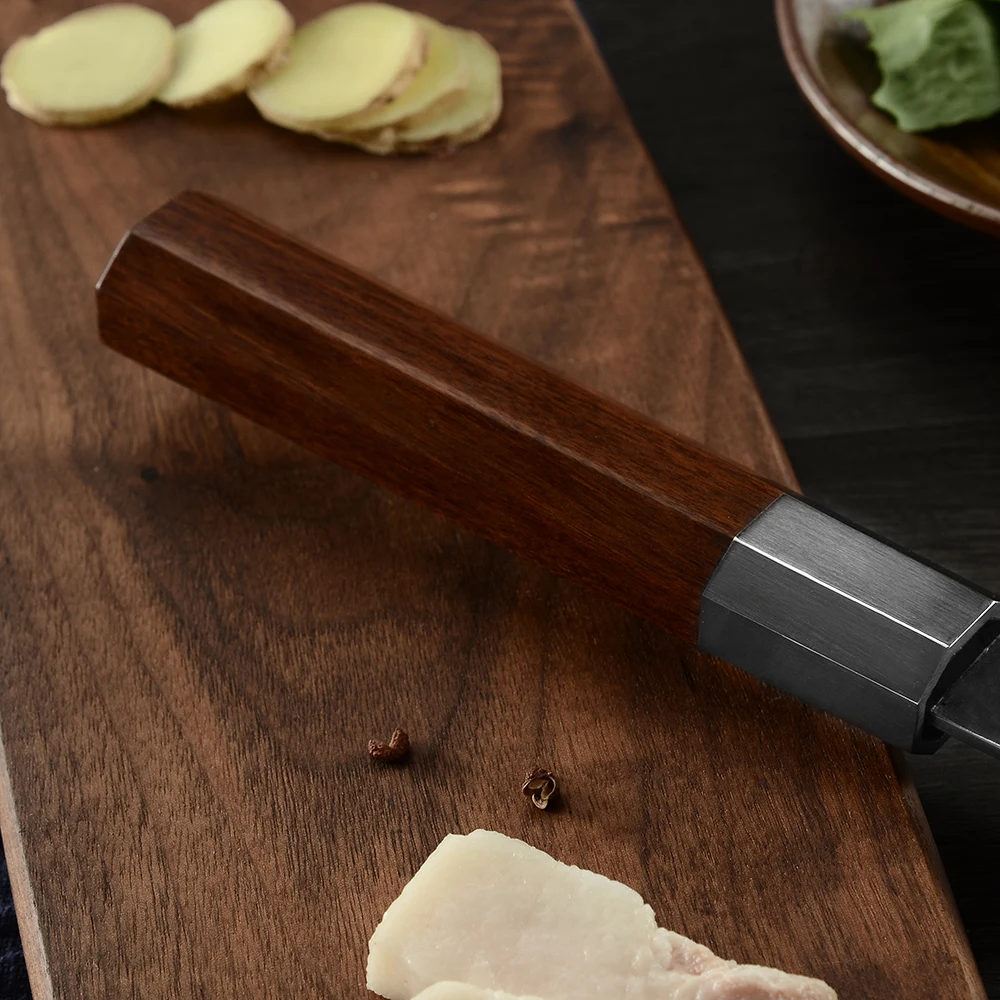 Нож кованый из нержавеющей стали высокой твердости Kirisuke Santoku ножи накири | Дом и