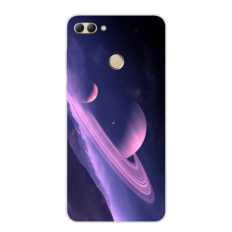 Силиконовый чехол для телефона, для huawei Y9 мягкий чехол для телефона пространство художественный Принт Крышка для huawei Y 9 Y9 Прозрачный Бампер бант из ленты TPU с изображением Y9