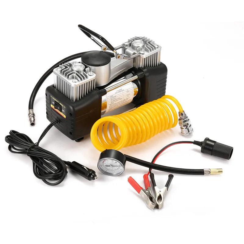 Шины для легковых автомобилей шинный насос 12V 150PSI 150 Вт тяжелый двойной цилиндр воздуха насос компрессора позволяют использовать 3 шт. надувные адаптеры обители