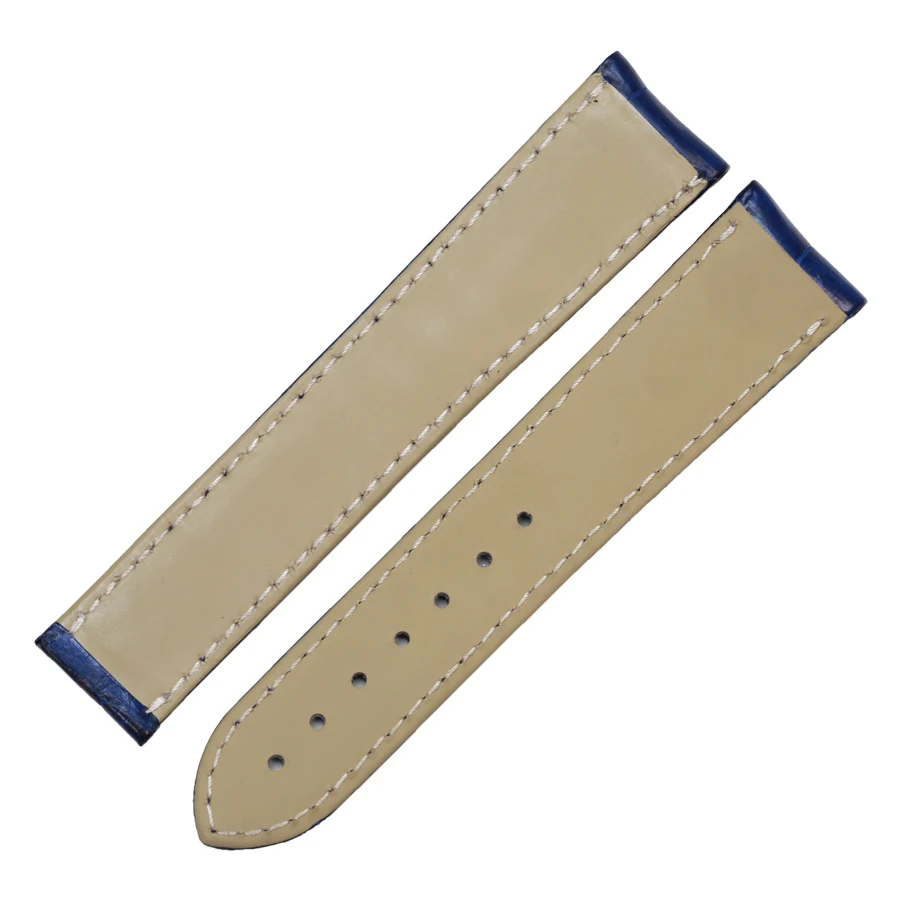SAUPPO Suitable For Speedmaster Deville SeaMaster Superior Quality Band Alligator Leather Blue Men Watch Strap